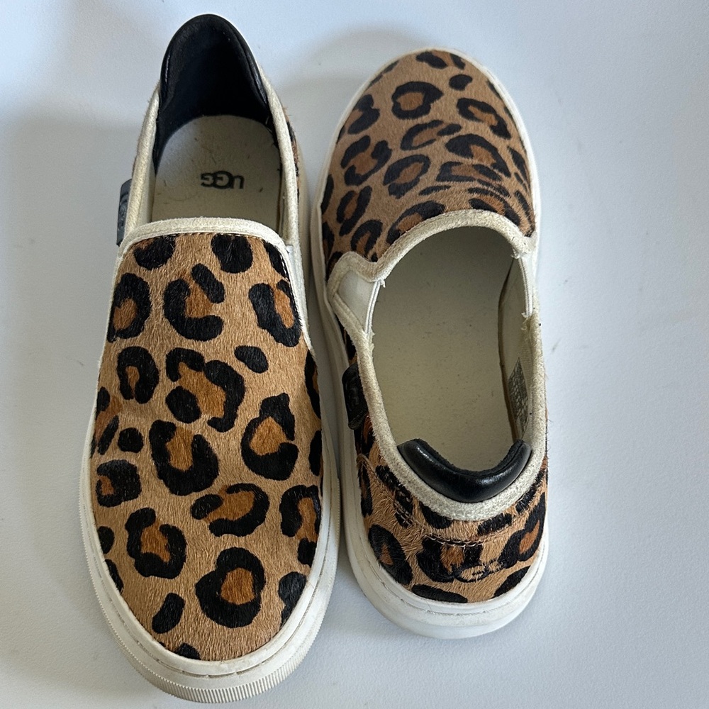 UGG Tan and Black Leopard Slip-On Sneakers - Picture 1 of 8